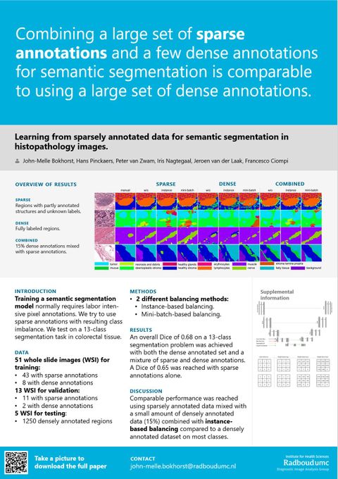 Learning from sparsely annotated data for semantic segmentation in histopathology images